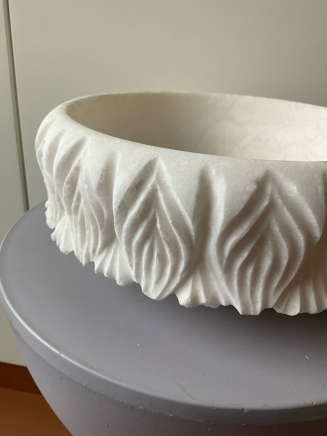 Antique stone fruit bowl