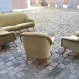 Danish Scandinavian modular corner sofa of years soft 50 green glossy