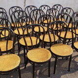 Set of 20 curved wooden chairs