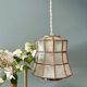 Vintage mother-of-pearl and brass lampshade pendant light