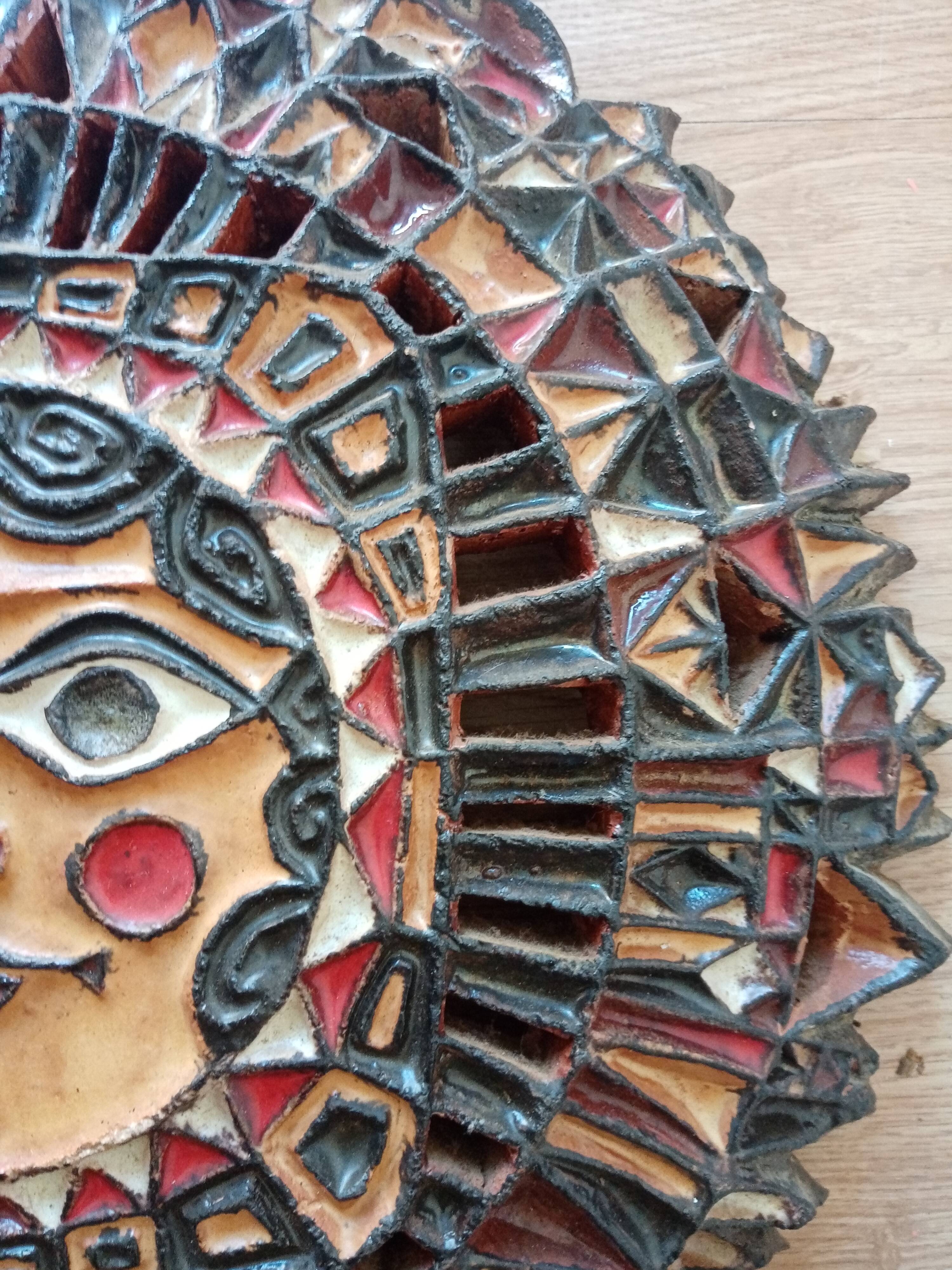 Ceramic sun by Roland Zobel Les Cyclades Anduze