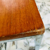 Modernist coffee table in chrome and solid wood - Bauhaus