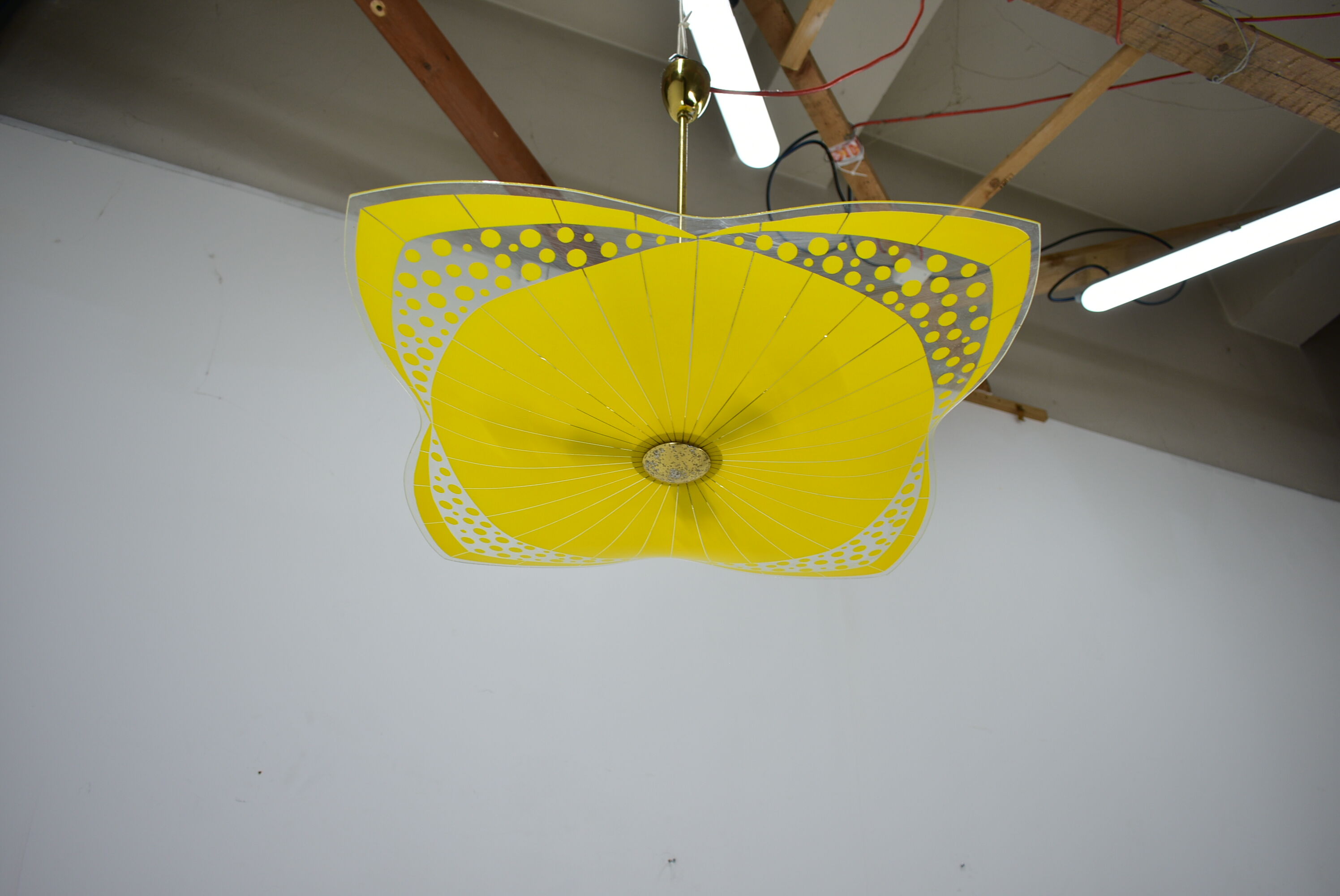 Midcentury Glass Pendant / Šenov, 1960s