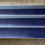 Series 3 contemporary wall-mounted bookcase shelves in aluminum and wood