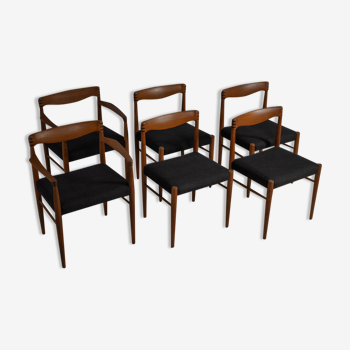 6 chaises de salle à manger des années 1960, Bramin
