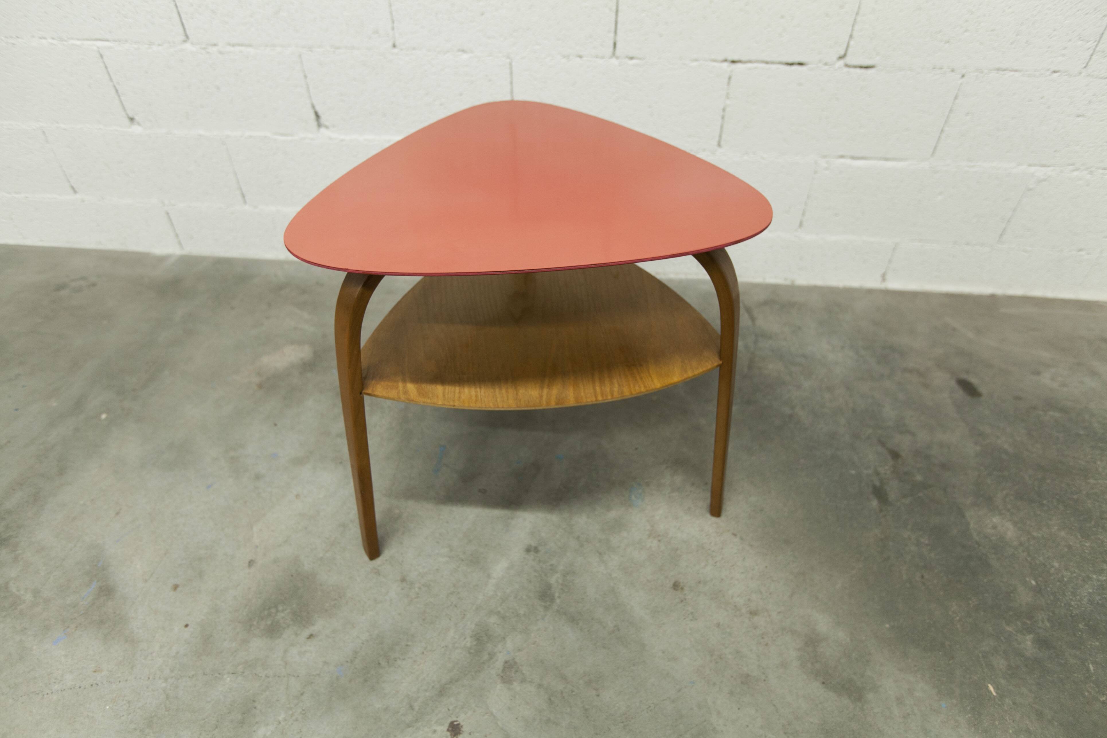 Baumann "bowwood" tripod coffee table designed by Hugues Steiner 1960