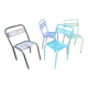 4 chaises dépareillées Tolix brasserie bistrot terrasse French bistrot 60s