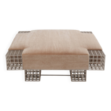 Large banc ottoman Carla Sozzani à Milan velour de mohair 1990