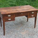 Solid oak desk from the 1930s with spindle legs