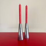 Two aluminum candlesticks