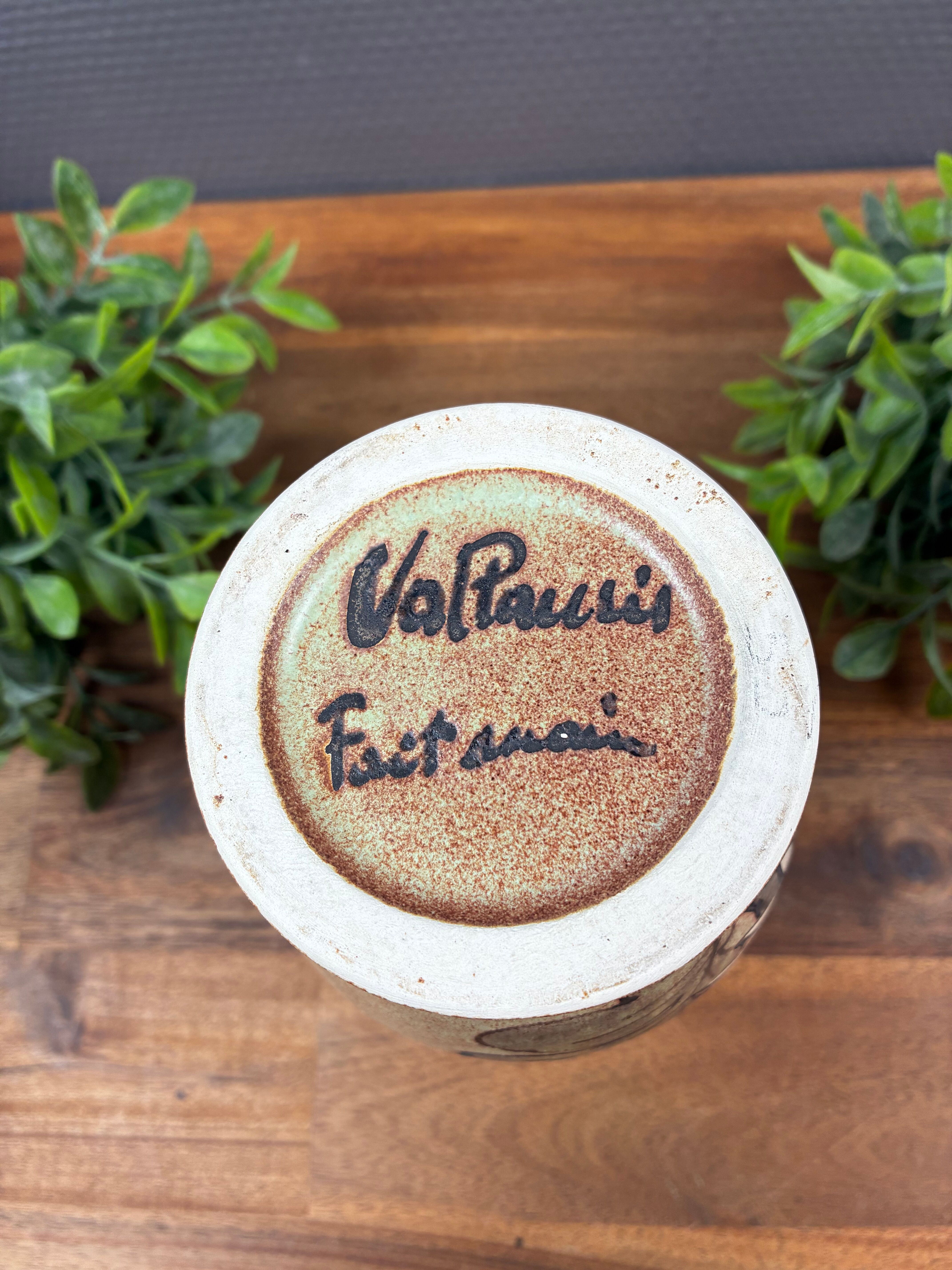 Vallauris Vase in Ceramic with Daisy Decor – Vintage 60s/70s