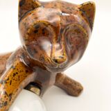 Vintage ceramic cat lamp, 1960s-1970s