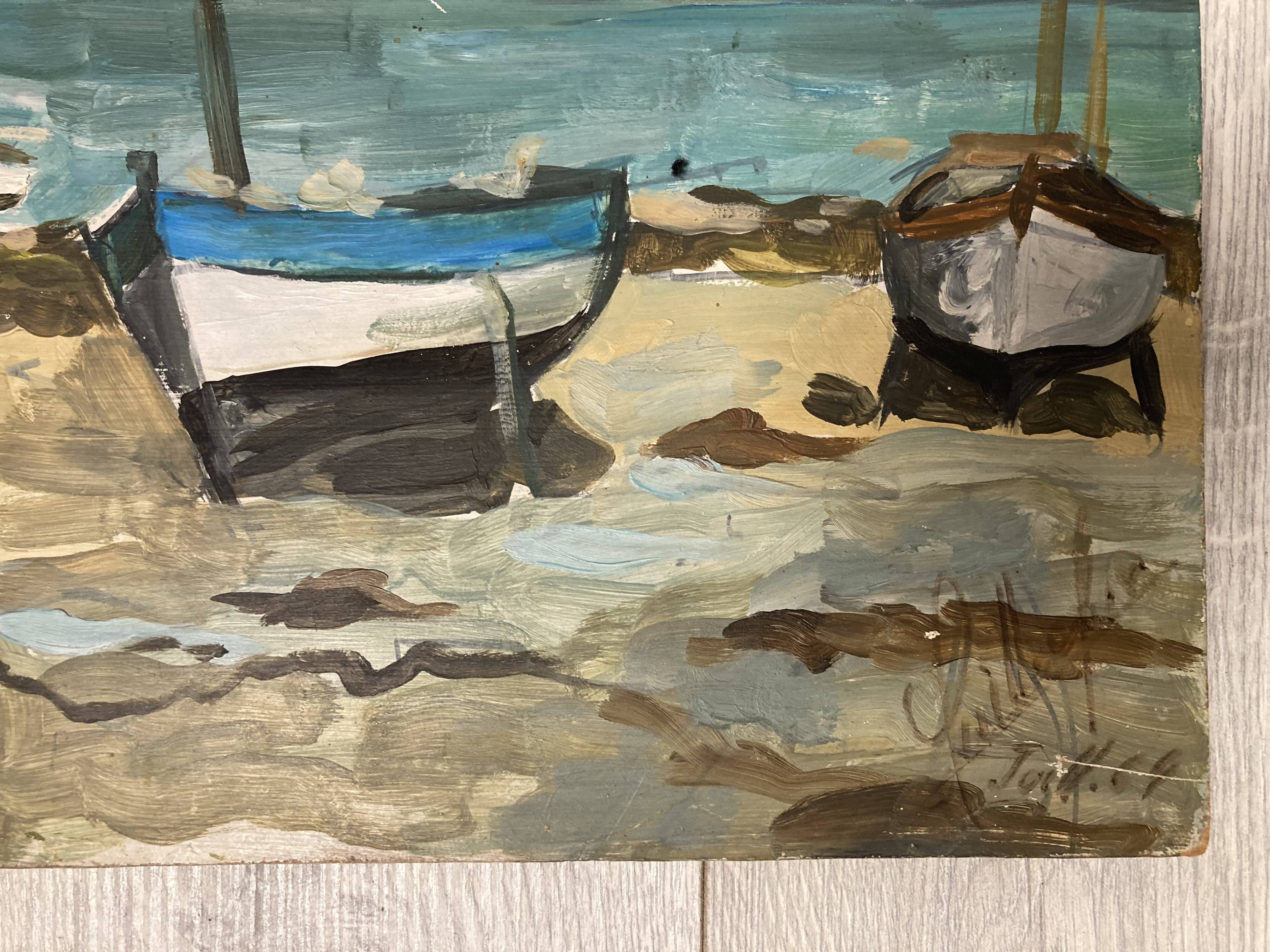 Marine Oil on panel Brittany Trestel beach