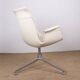 Fauteuil danois, cuir blanc+acier chromé, modèle fk 6725 ou « tulip chair » , preben fabricius/knoll