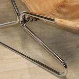 Vintage Suede and Chrome Metal Armchair, 1970s