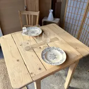 Folding wooden table