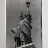 Vintage black and white photographic print, Statue of Liberty, 40 x 50 cm