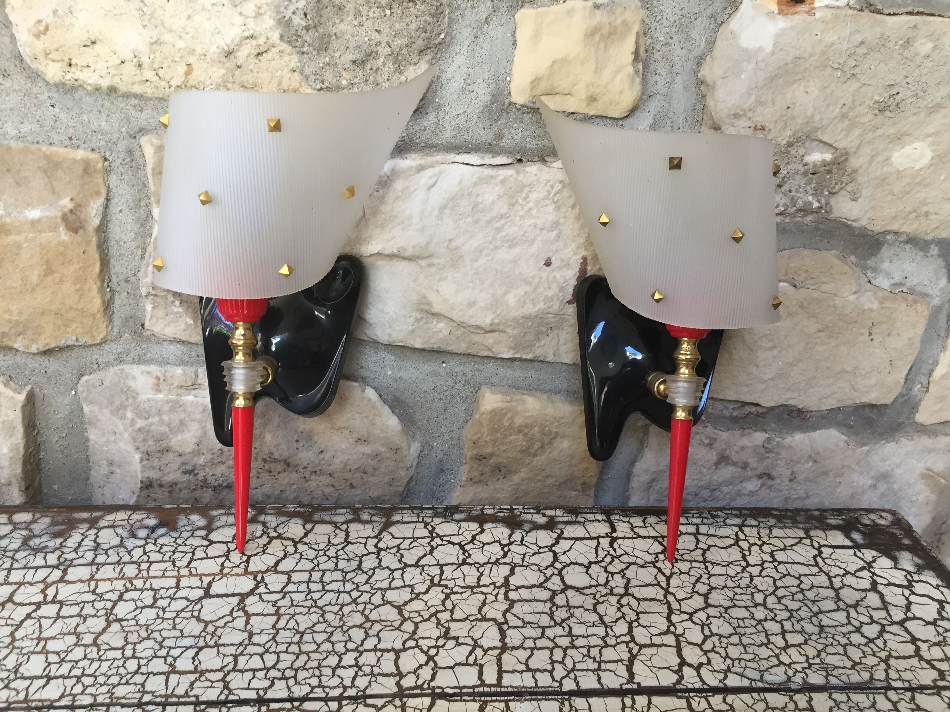 Paire d'appliques Rockabilly années 50