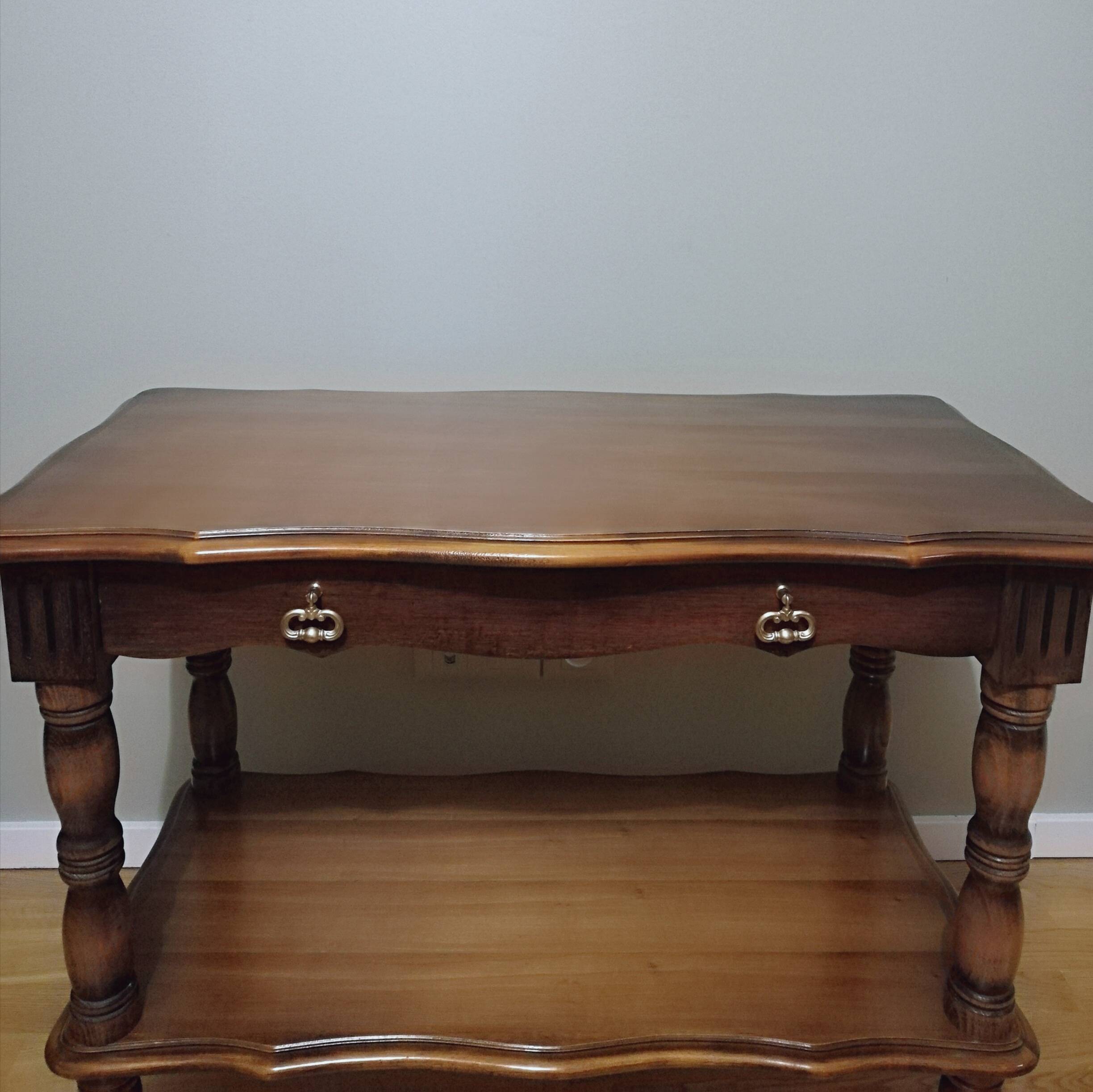 Oak trolley on wheels