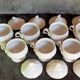 Set of seven covered pots and tray old white slurry nineteenth