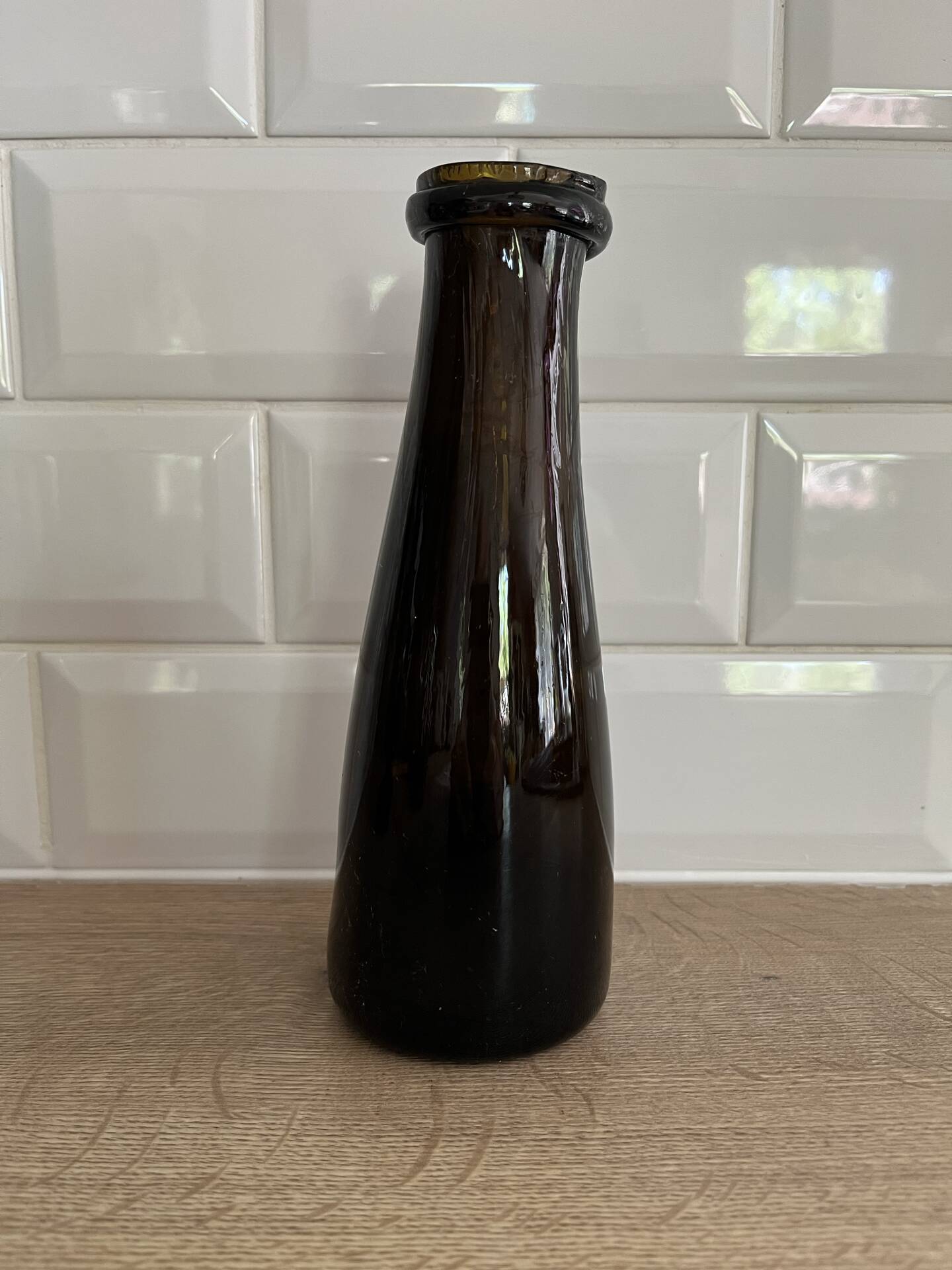 Antique amber glass vase