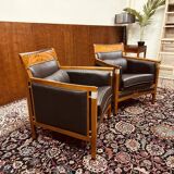 Classic Art Deco Armchair Black Low