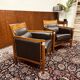 Classic Art Deco Armchair Black Low