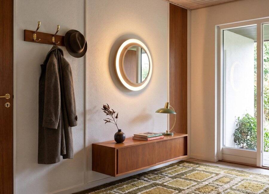 Mirror Wall Lamp from Lyfa, 1960s
