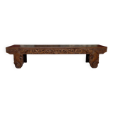 Important Indonesian bench in carved wood, Early 20th century