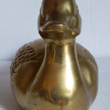 Vintage solid brass duck