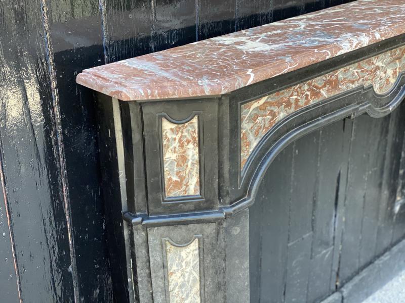 Black Marble Chimney From Belgium And Grey Of the Ardennes, 18th Century