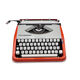 Typewriter hermes baby orange coral and blue cursive revised ribbon new