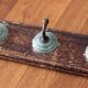 Antique hook (4 racks) wood and ceramic