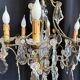 Antique chandelier with glass and gilded bronze pendants – 6 arms – Louis XV style
