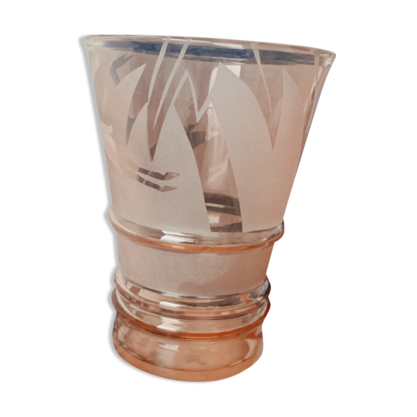 Pink granite glass vase