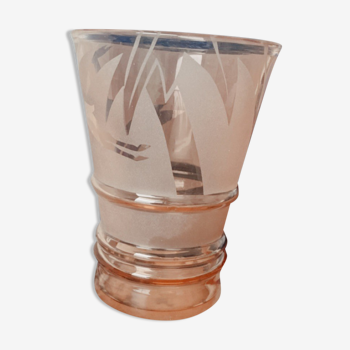 Pink granite glass vase