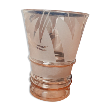 Pink granite glass vase