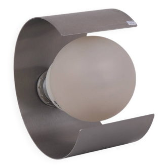 Space Age brushed aluminum wall light, 1970s