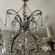 Antique cage chandelier with rock crystal pendants
