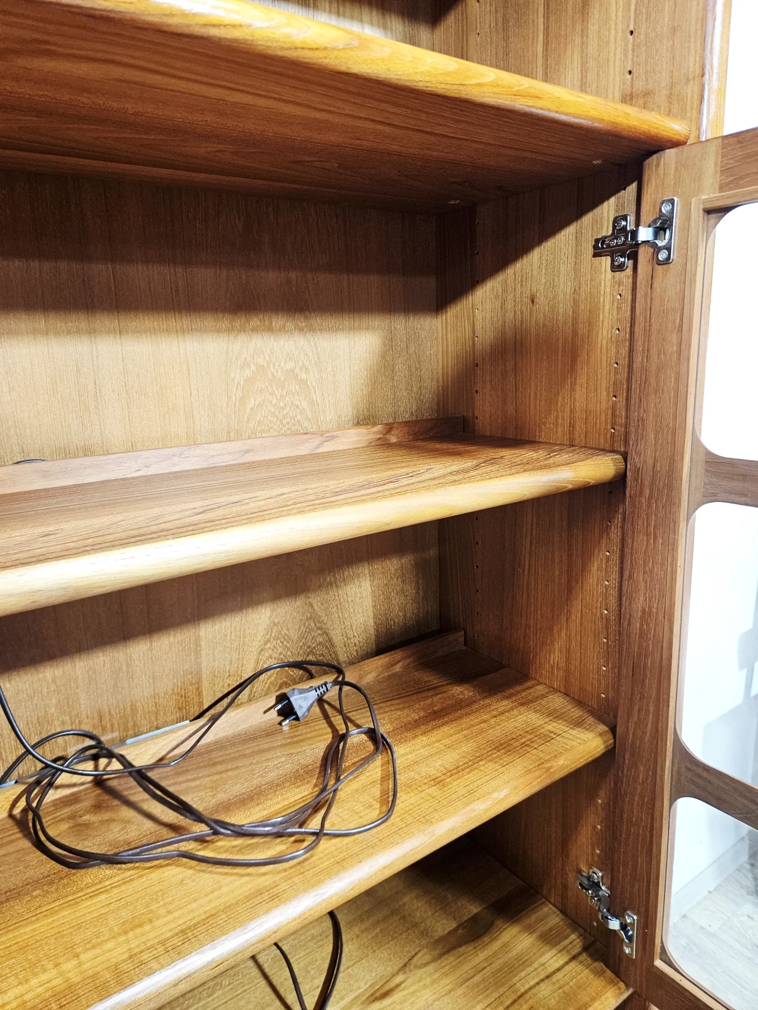 Multifunctional, modular shelving unit/wall system, teak, Denmark, 60s/70s