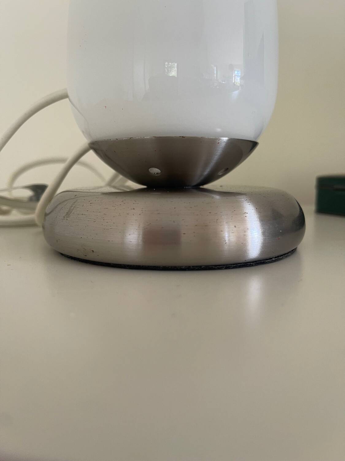 Lampe verre et chrome