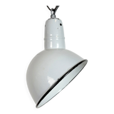 Industrial Grey Enamel Factory Pendant Lamp, 1960s