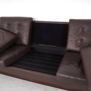 Vintage Brown Leather Sofa on Rosewood Legs from Porfilia Werke, 1960s