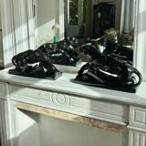 Pair of Art Deco lioness sculptures