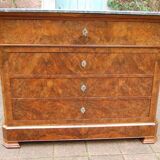 Louis Philippe period walnut secretary chest of drawers from the 19th century.