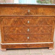Commode secrétaire d'époque Louis Philippe en noyer du 19e siècle