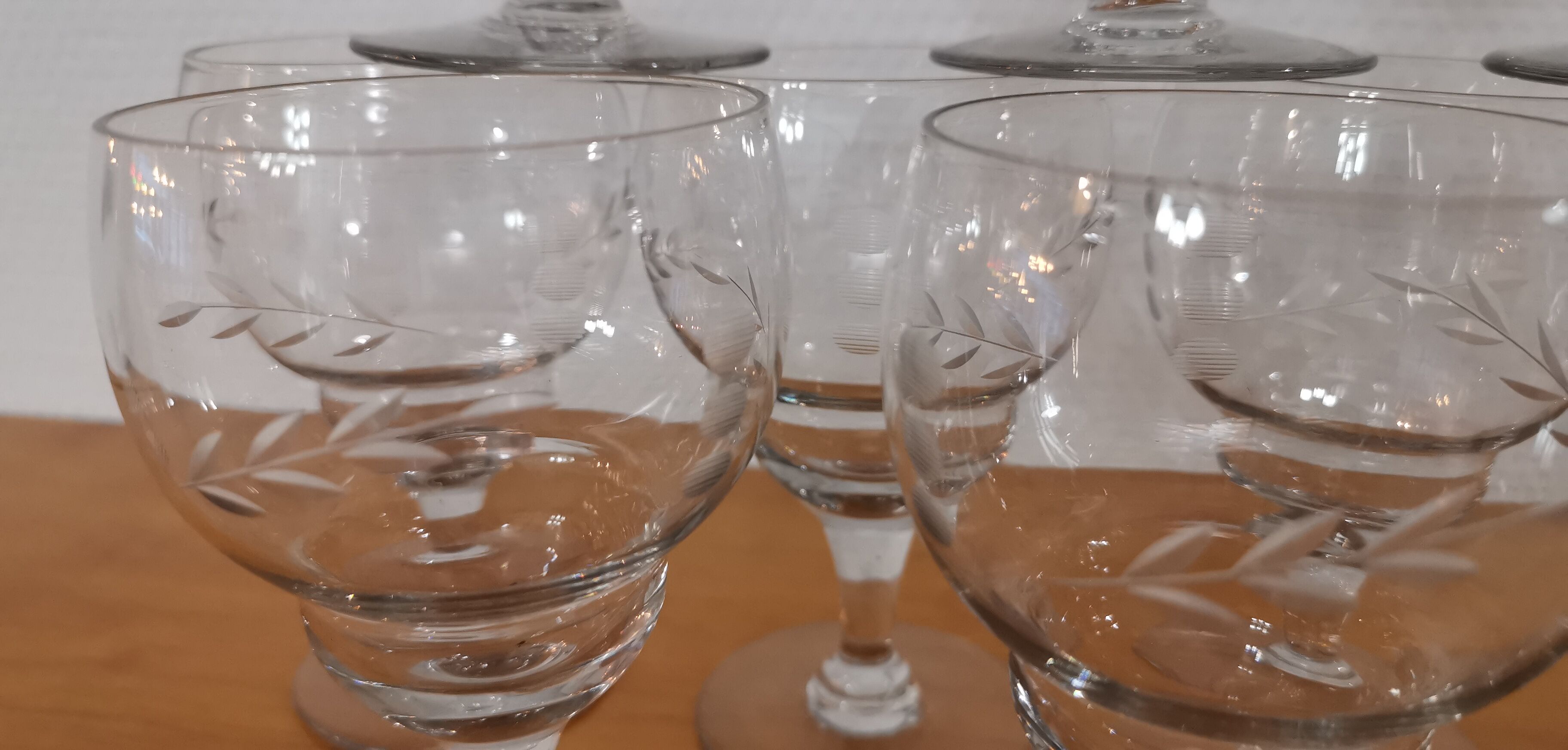 10 stemmed glasses "Cholet" art deco crystal year 1940