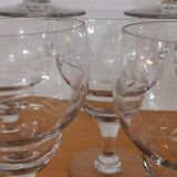 10 stemmed glasses "Cholet" art deco crystal year 1940