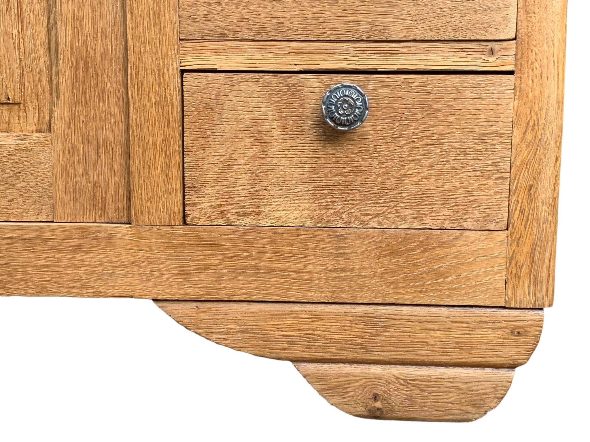 Buffet 9 tiroirs art déco chêne brut massif