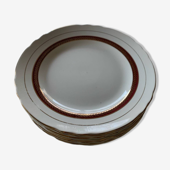 Assiettes plates en porcelaine Salins